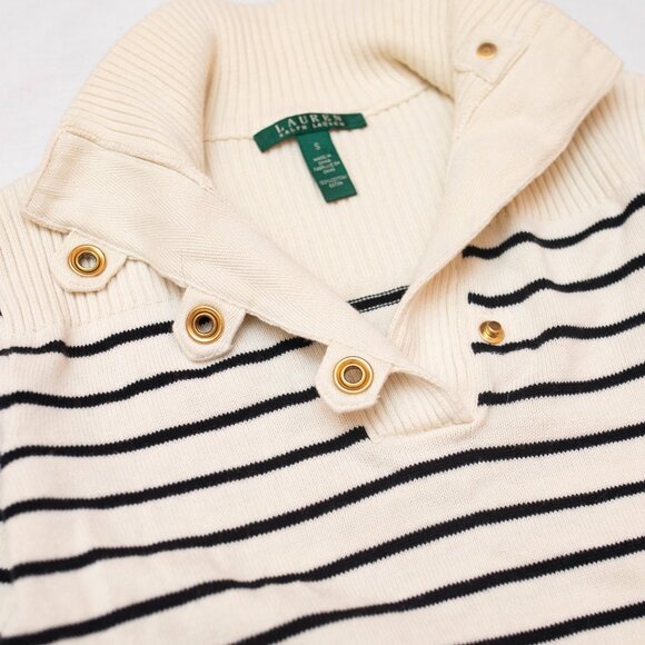 Black & Cream Striped Ralph Lauren Sweater - Picture 2 of 7